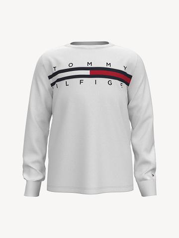 Fiú Tommy Hilfiger Logo Póló Fehér | HU 2276BEX